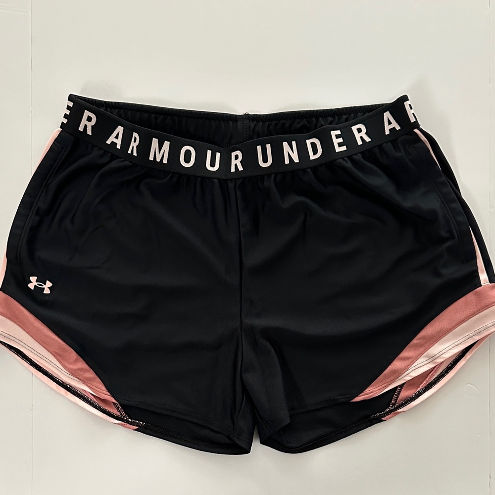 Under Armour Women's Athletic Shorts in Black and Pink